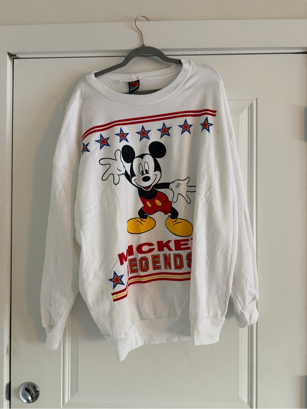 Vintage 90s Mickey Mouse White Graphic Sweatshirt - Classic Mickey Unlimited